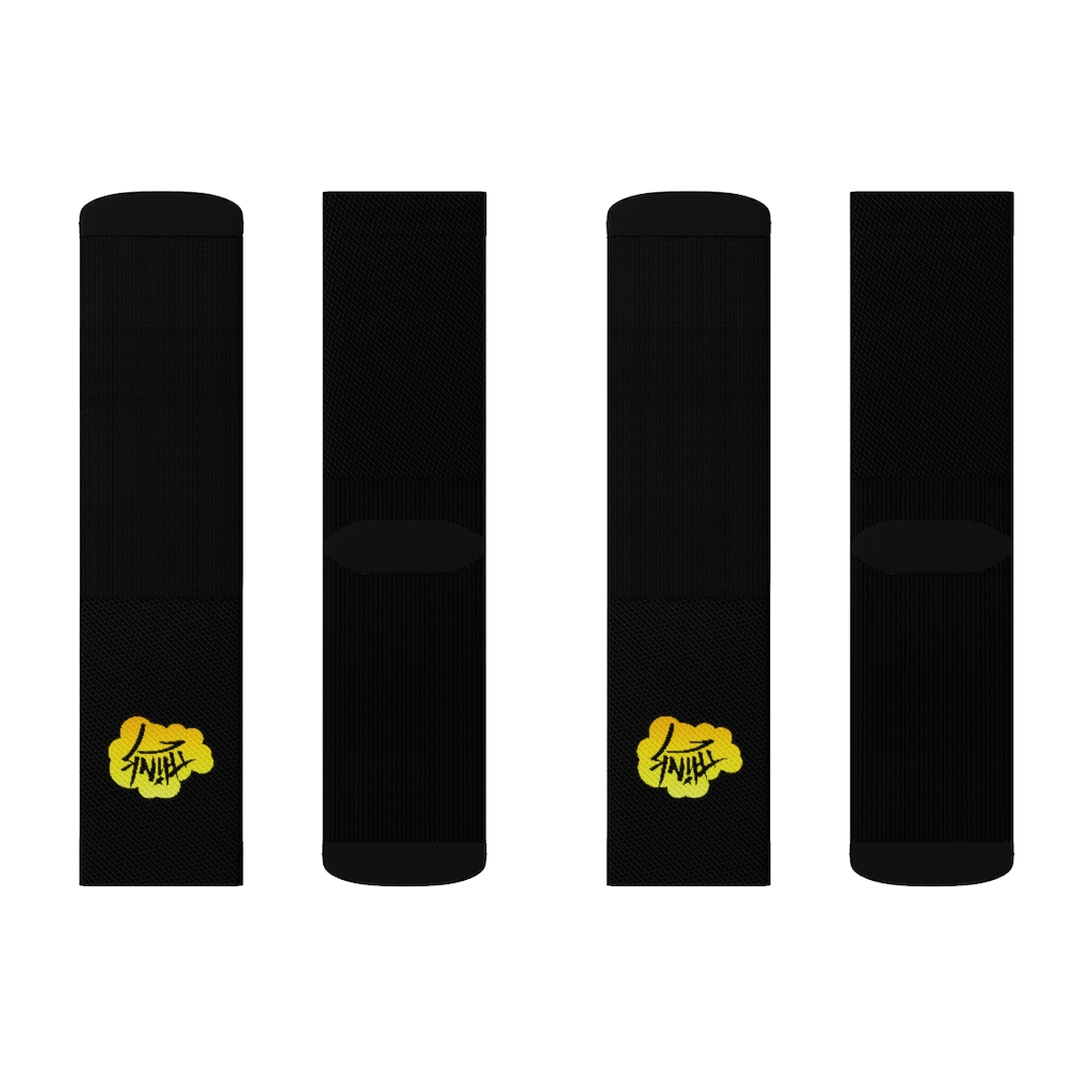 Think Bubble - Black Sublimation Socks - Image 9